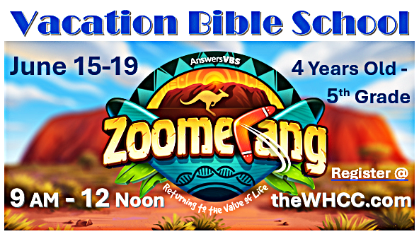 VBS 2026 June 15-19  9AM- 12 Noon